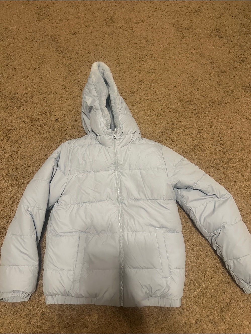 Light Blue Puffer Jacket for kids
